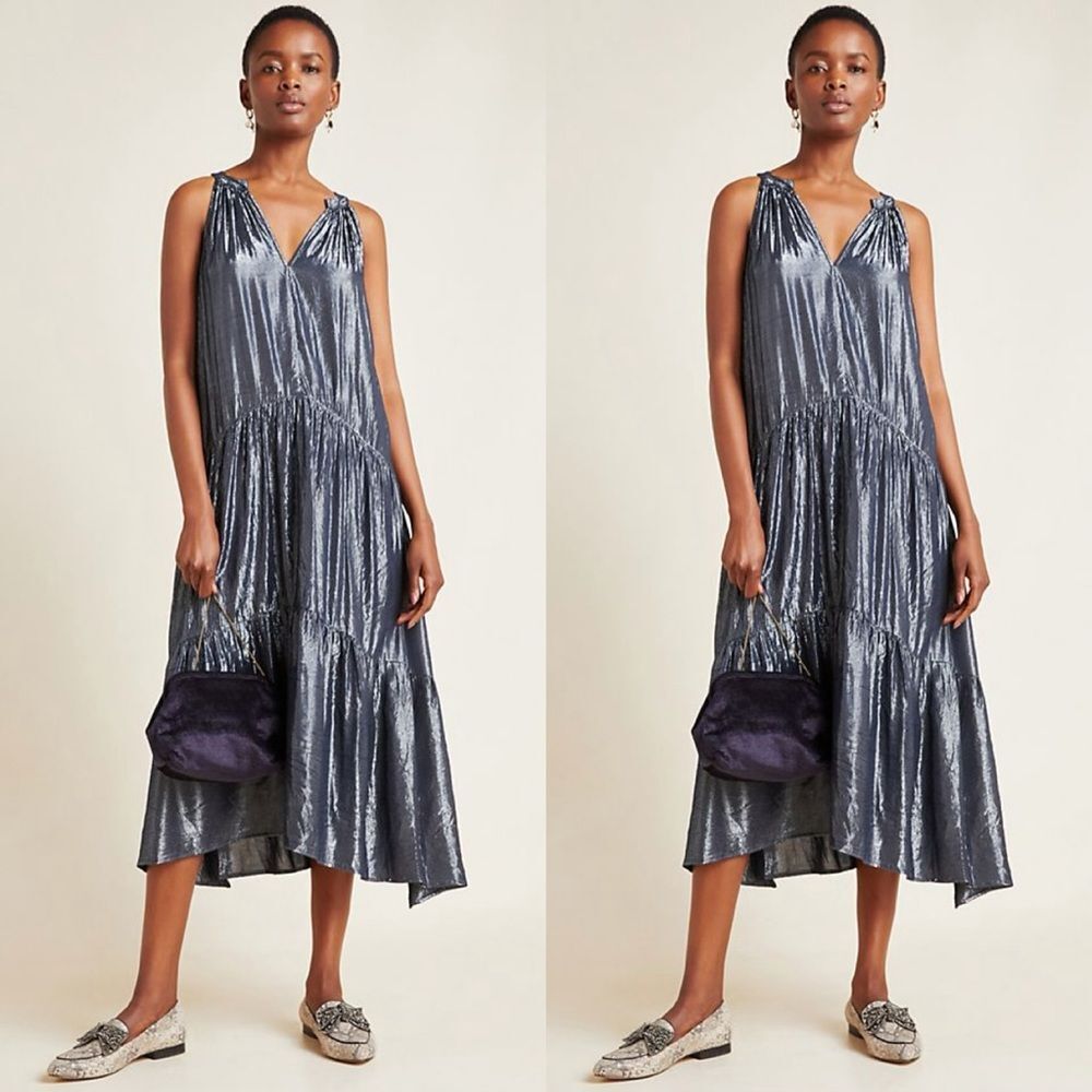 Anthropologie Jorja Tiered Midi Dress